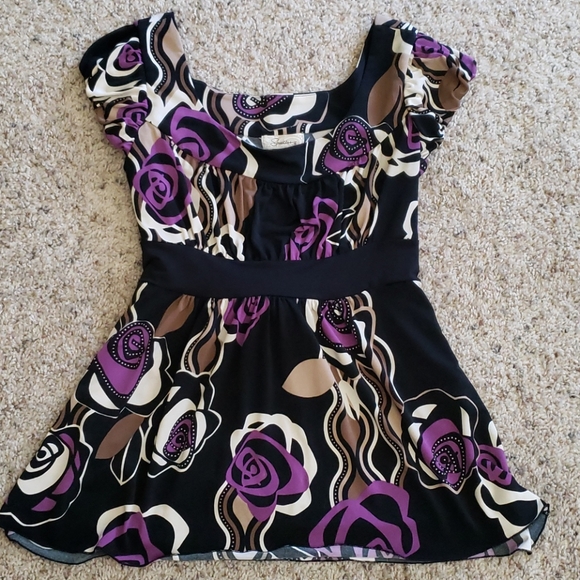 Speechless purple beige blouse - Picture 1 of 2